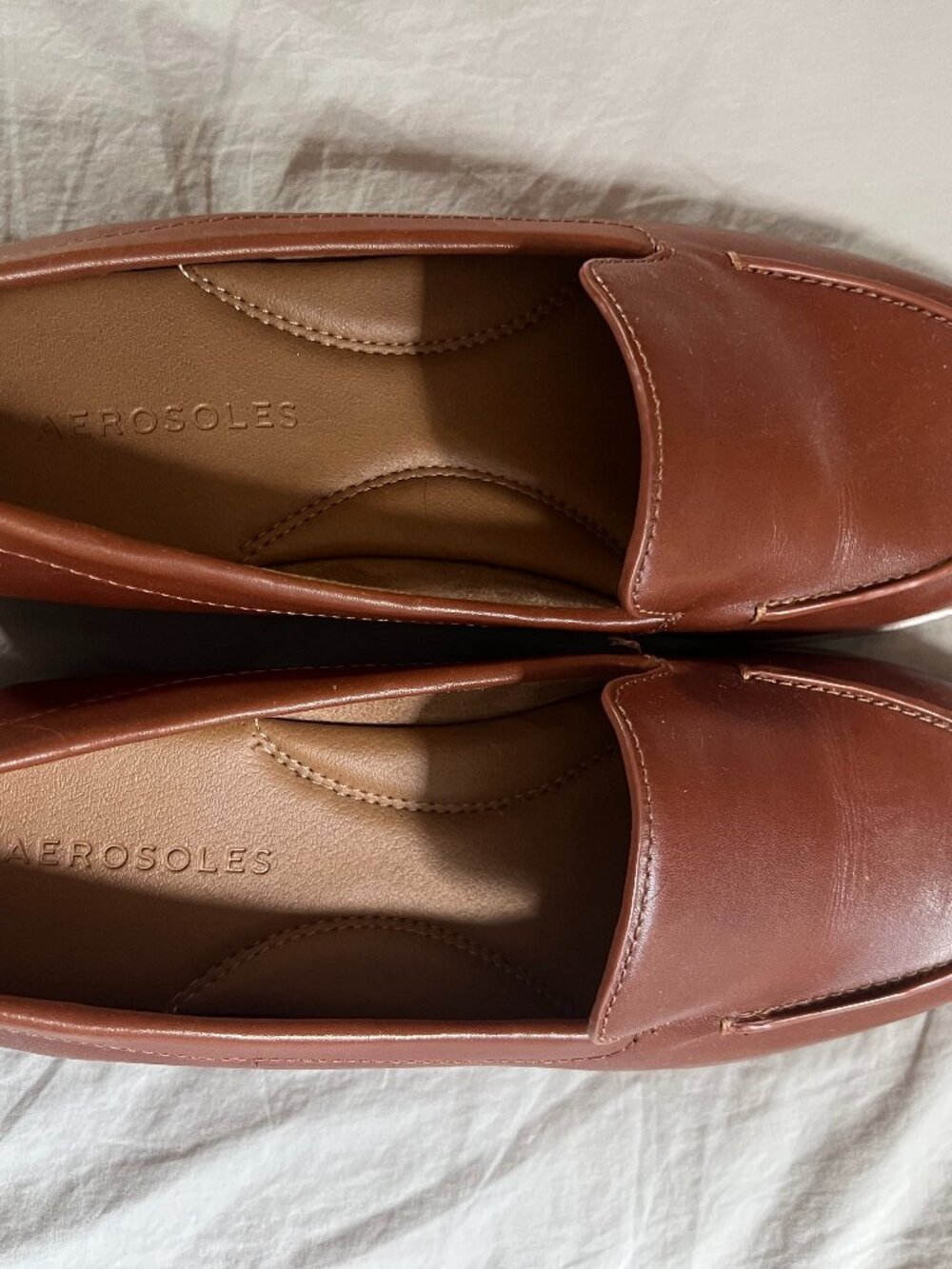 Aerosoles Pointed Toe Caramel Brown Loafers - Womens Size 8